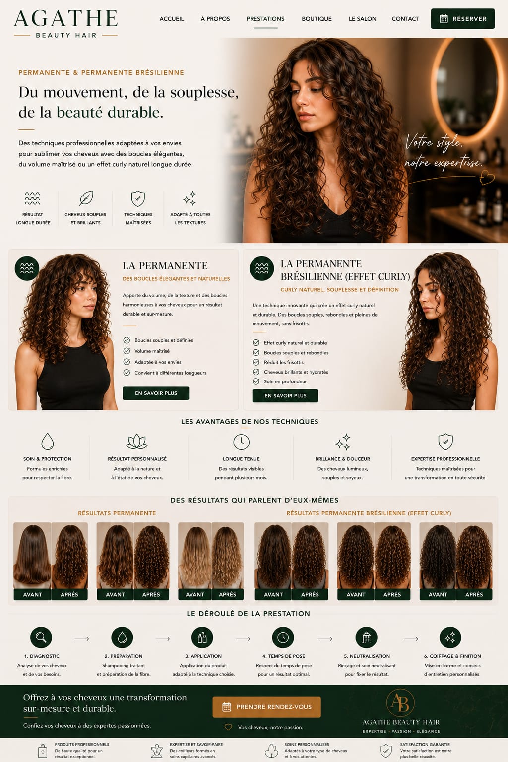 Permanente et brésilienne effet curly – Agathe Beauty Hair
