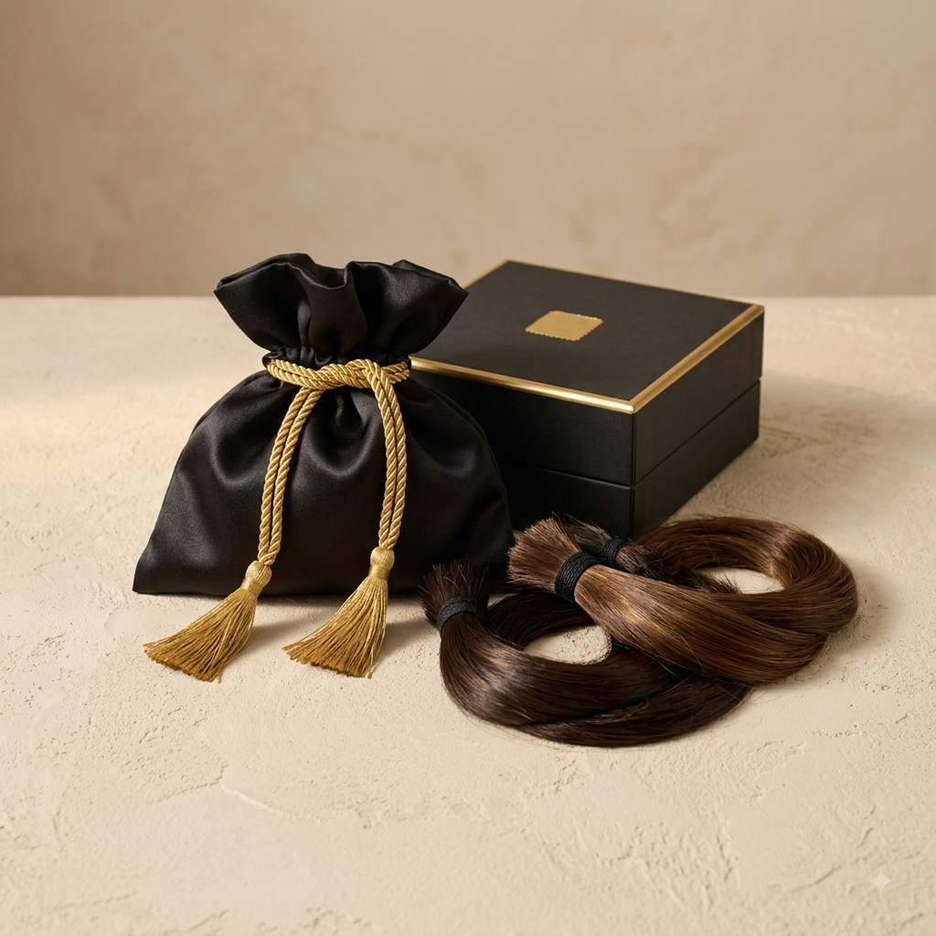 Packaging Anaya : pochette satin et coffret doré