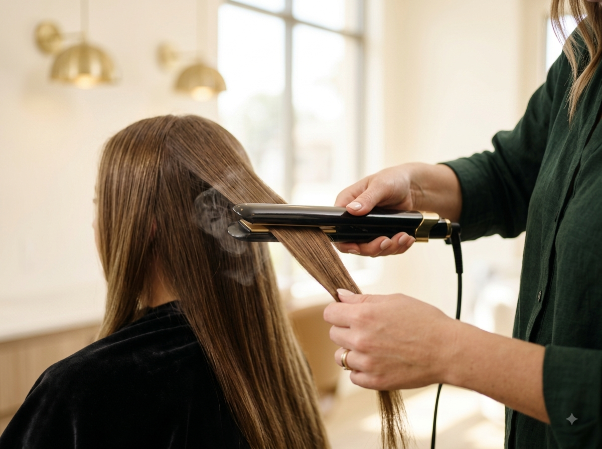 Lissage professionnel au fer – Agathe Beauty Hair